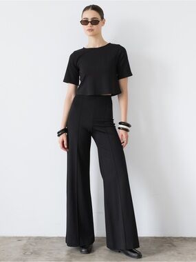 Ripley Rader NWT Black Ponte Knit Wide Leg Pants Size 1 / XS